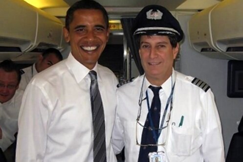 Obama and his UFO-sighting pilot, Andy Danzinger.